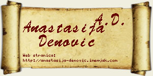 Anastasija Denović vizit kartica